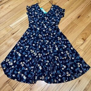 Womens Navy Floral Dress